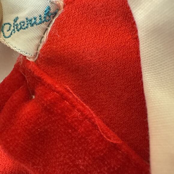 Vintage Baby Dress Red Velvet Christmas Size 12 Months Holiday Smocked 1980s EUC - Picture 11 of 13
